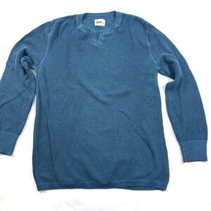 Pact Mens Organic Cotton Sweater Blue 2 Button